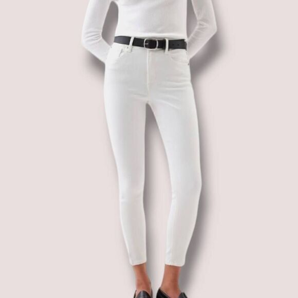 Gap Womens Jeans Sz 27 White True Skinny Ankle Stretch High Waist - Picture 1 of 7